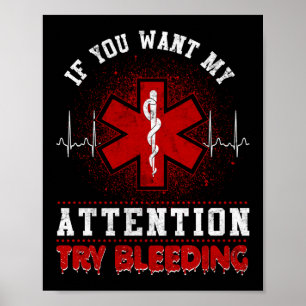 Poster EMS EMT Sarcastique Urgence paramédicale Essayer d
