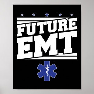Poster EMS Urgence Futur EMT Ambulance étudiante