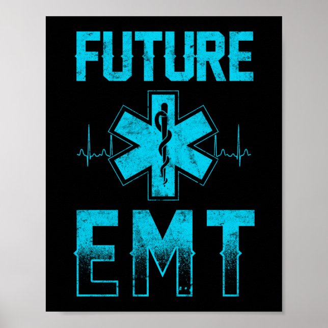 Poster EMS Urgence Futur EMT Ambulance étudiante (Devant)