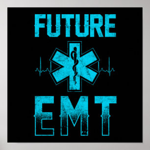 Poster EMS Urgence Futur EMT Ambulance étudiante