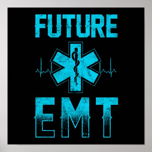 Poster EMS Urgence Futur EMT Ambulance étudiante (Devant)