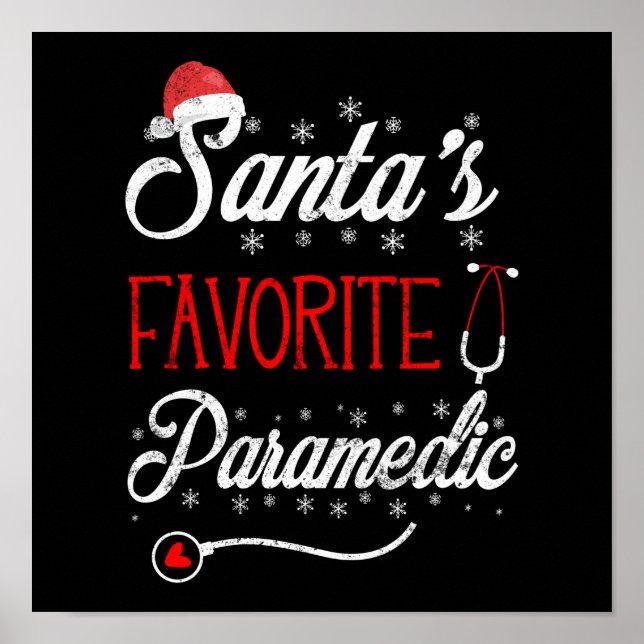 Poster EMS Urgence Père Noël Favorite Paramedic Christmas (Devant)