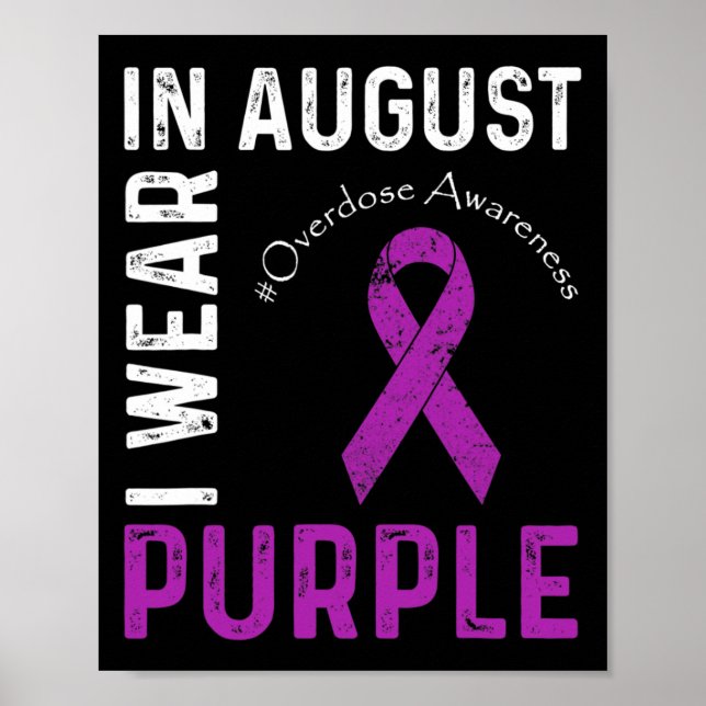 Poster En Août Nous Portons Violet Surdose Sensibilisatio (Devant)