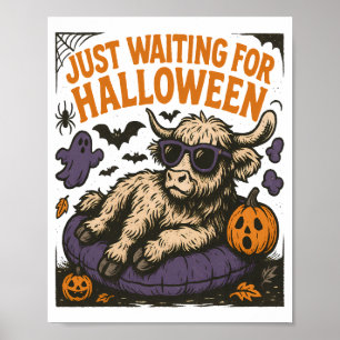 Poster En attendant la vache Highland d'Halloween