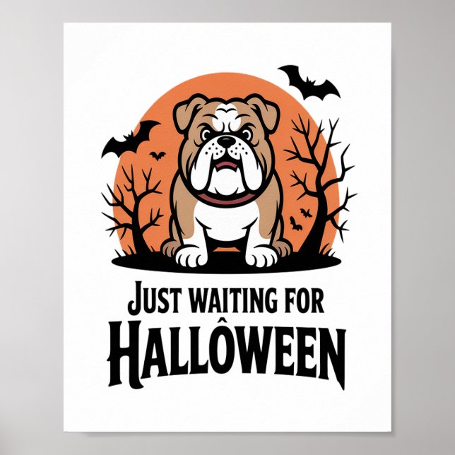 Poster En attente du chien d'Halloween (Devant)