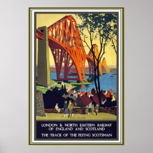 Poster En avant l'affiche de Vintage voyage de pont