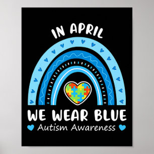 Poster En Avril Nous Portons Blue Rainbow Sensibilisation