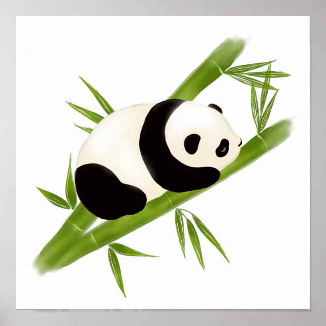 Poster en bambou Panda Bear (Devant)