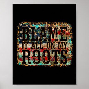Poster En Blâmer Mes Racines Musique Country Vintage Usa