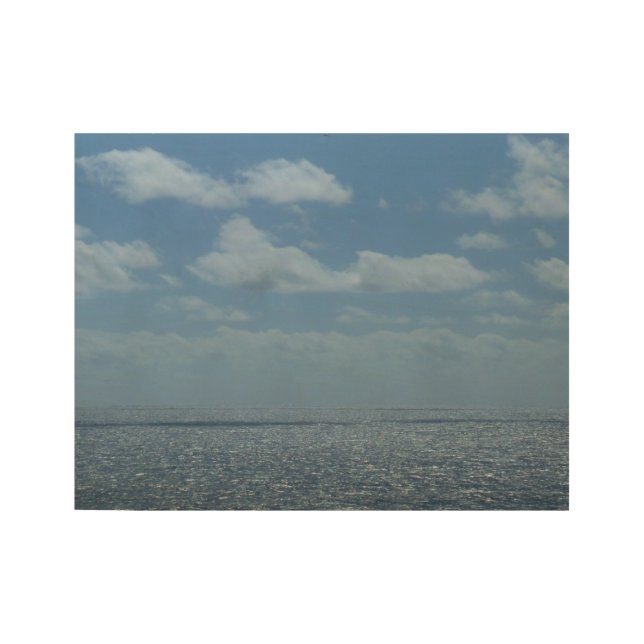 Poster En Bois Océan bleu de la mer des Caraïbes (Devant)