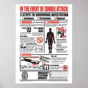 POSTER EN CAS DE L'ATTAQUE DE ZOMBI (VERSION DE LUXE)
