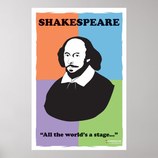 Poster en classe colorée Shakespeare 24" x 36" (Devant)