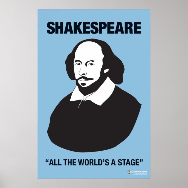 Poster en classe de Shakespeare bleu (Devant)