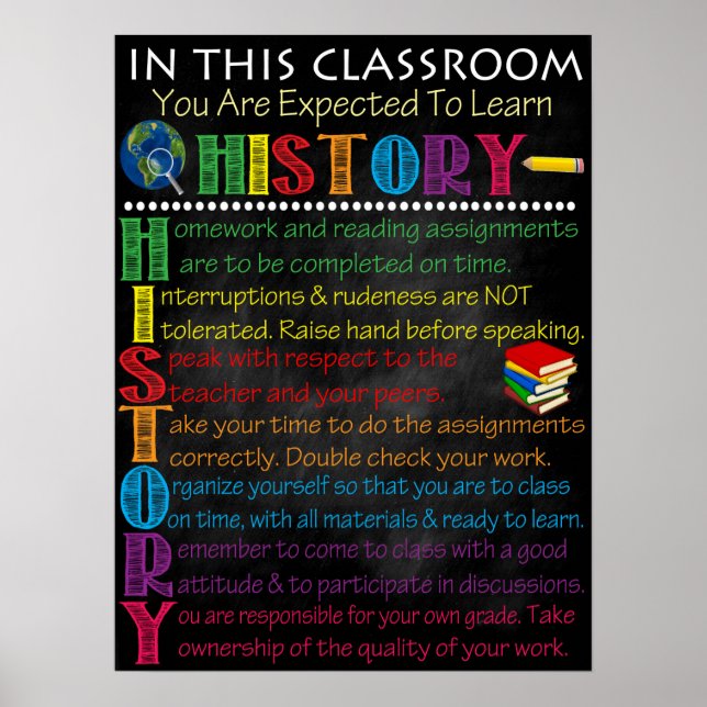 Poster en classe d'histoire (Devant)