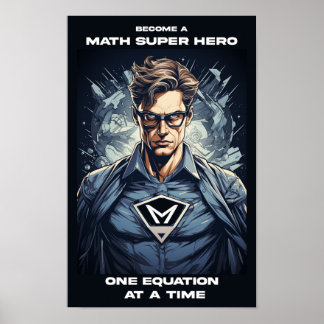 Poster en classe Math Super Hero