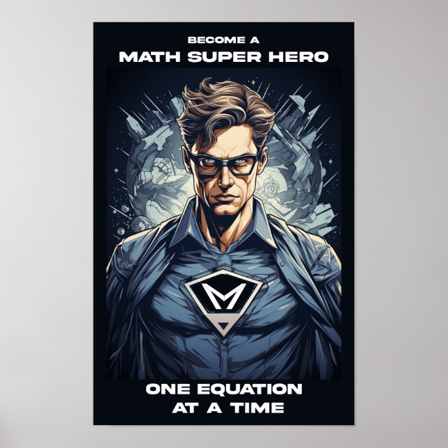 Poster en classe Math Super Hero (Devant)