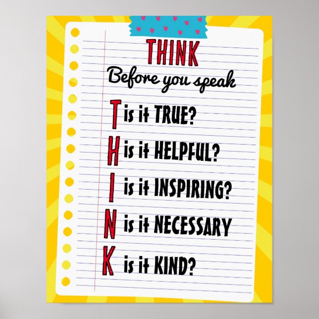 Poster en classe Poster Pensez Poster Éducatif (Devant)