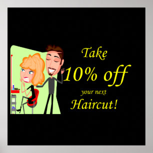 Poster en coiffure à 10 %