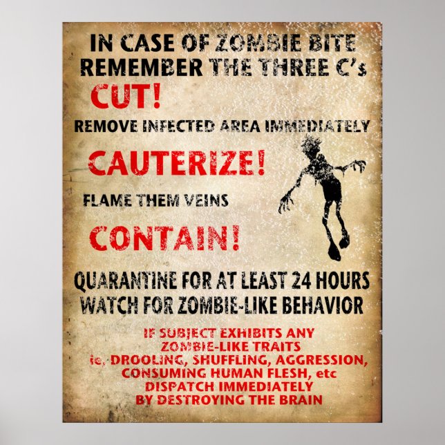 Poster "En Coque De Bite Zombie" (Devant)