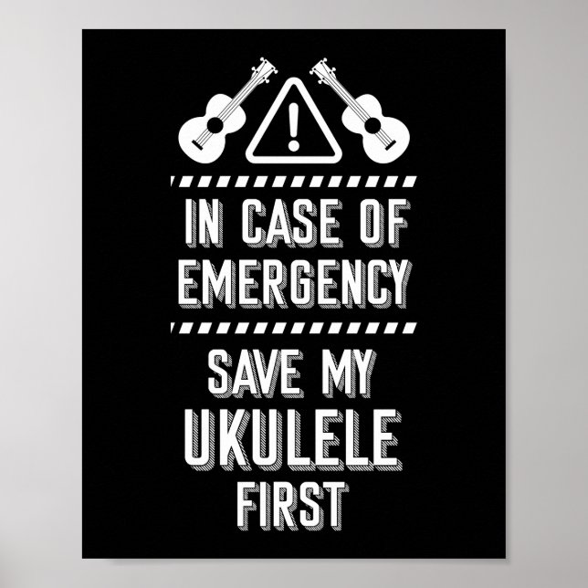 Poster En Coque D'Urgence Sauvez Mon Ukulele Premier Joue (Devant)