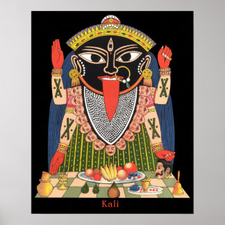 Poster en couleur de la déesse hindoue Kali