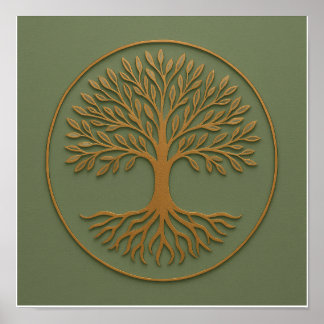 Poster en cuivre de l'arbre de vie
