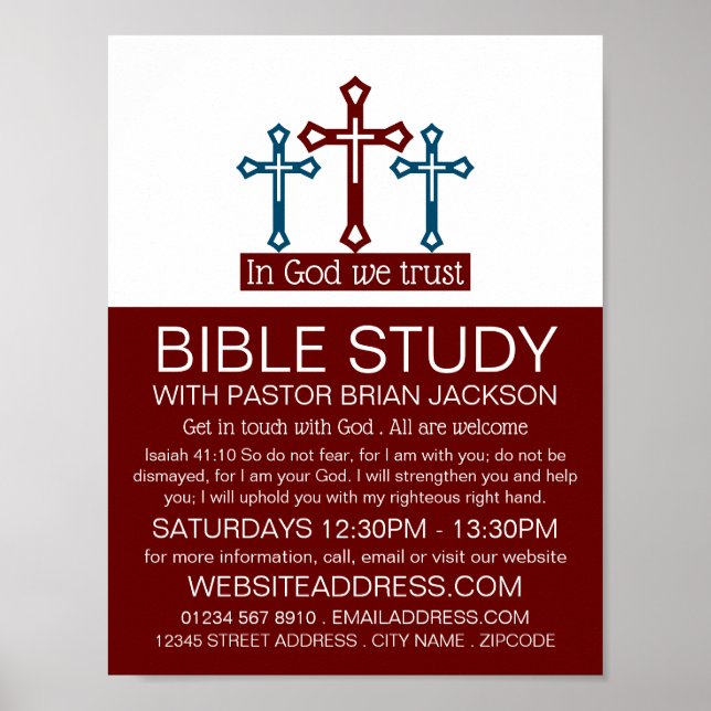 Poster En Dieu, Nous Avons Confiance, Crucifix, Classe Bi (Devant)