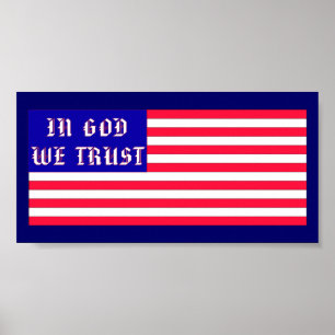 Poster En Dieu, nous faisons confiance au drapeau américa