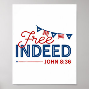 Poster En effet libre Jean 8 36 Bible chrétienne 4 juille