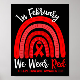 Poster En Février Nous Allons Red Ribbon Heart Disease Aw