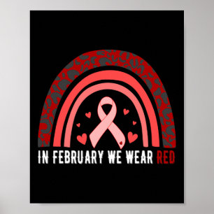 Poster En Février, Nous Portons Red Heart Disease Awarene