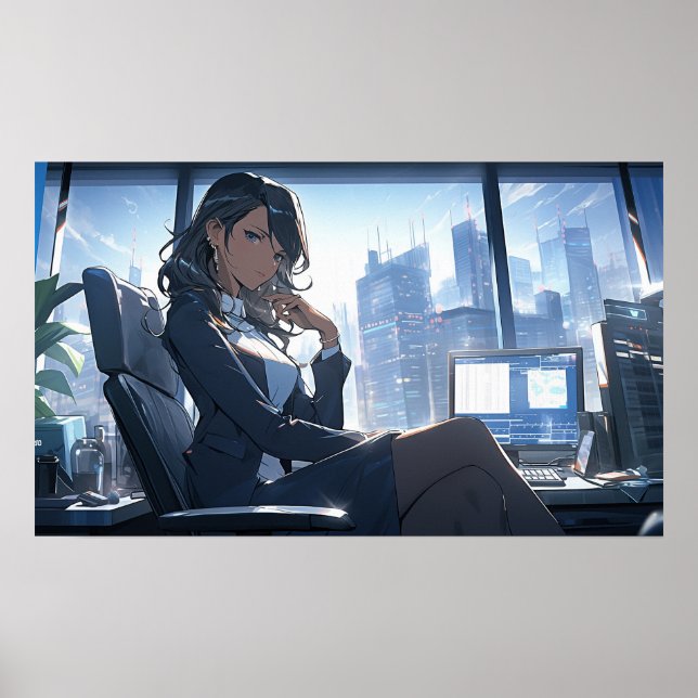 Poster En fin d'après-midi dans mon bureau (Devant)