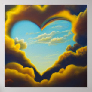 Poster en forme de coeur dans le ciel