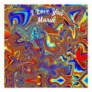 Poster en marbre Abstrait liquide coloré brillant