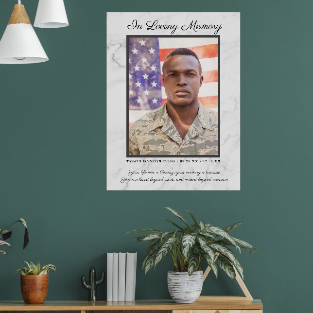 Poster En Mémoire Affectueuse Citation Photo Funérailles  (Salon 1)