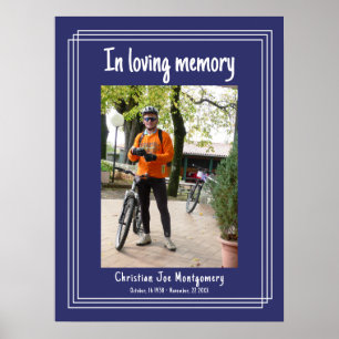 Poster En mémoire d'amour Blue Photo Funeral