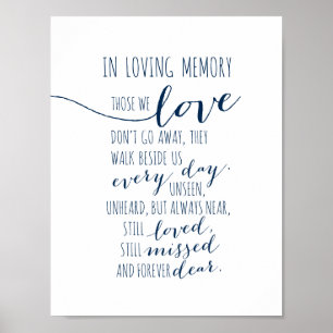 Poster En mémoire d'amour, funérailles, bleu marine