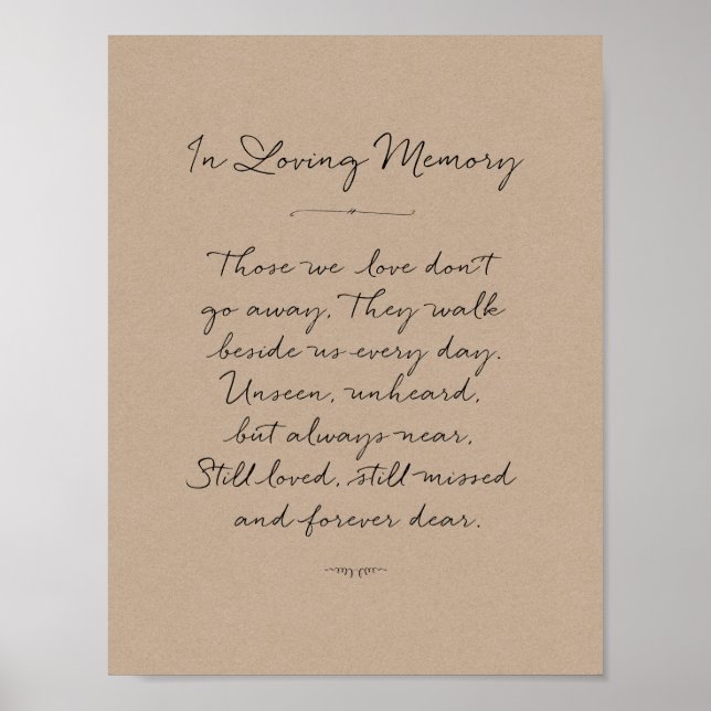 Poster En mémoire d'amour, funérailles, Rustique (Devant)