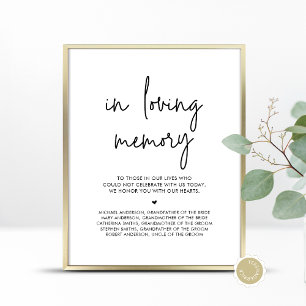 Poster En Mémoire d'amour, Table commémorative Mariage