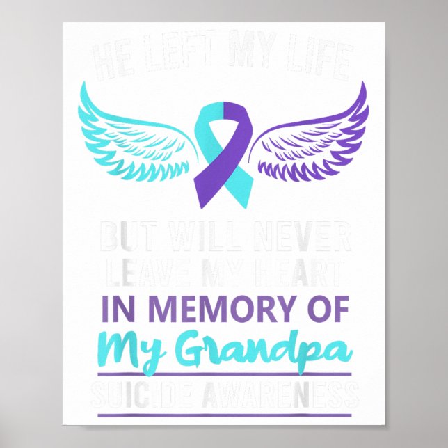 Poster En Mémoire De Grand-Père Prévention Du Suicide (Devant)