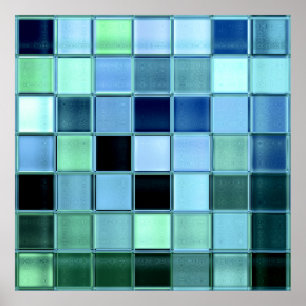 Poster en mosaïque en verre du lac jusqu'à 28x28