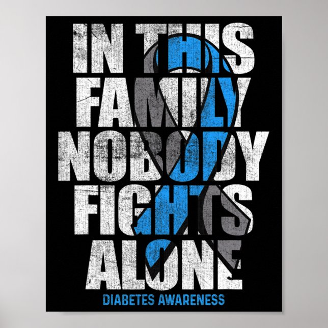 Poster En Novembre Nous Portons Bleu T1d T2d Diabète Diab (Devant)