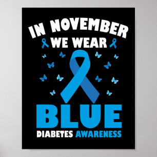 Poster En Novembre Nous Portons Blue Diabetes Sensibilisa
