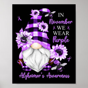 Poster En Novembre Nous Portons Des Gnomes Violets Alzhei
