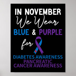 Poster En novembre, nous portons le cancer du diabète ble