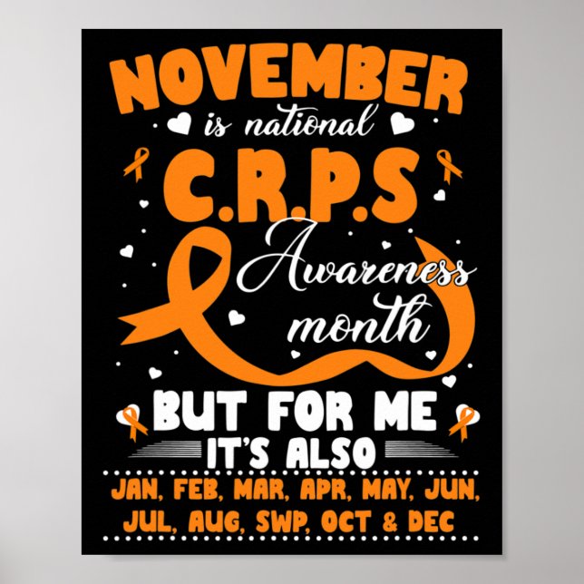 Poster En Novembre Nous Portons Orange Ribbon Crps Sensib (Devant)