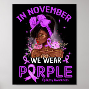 Poster En Novembre Nous Portons Violet Black Femmes Épile