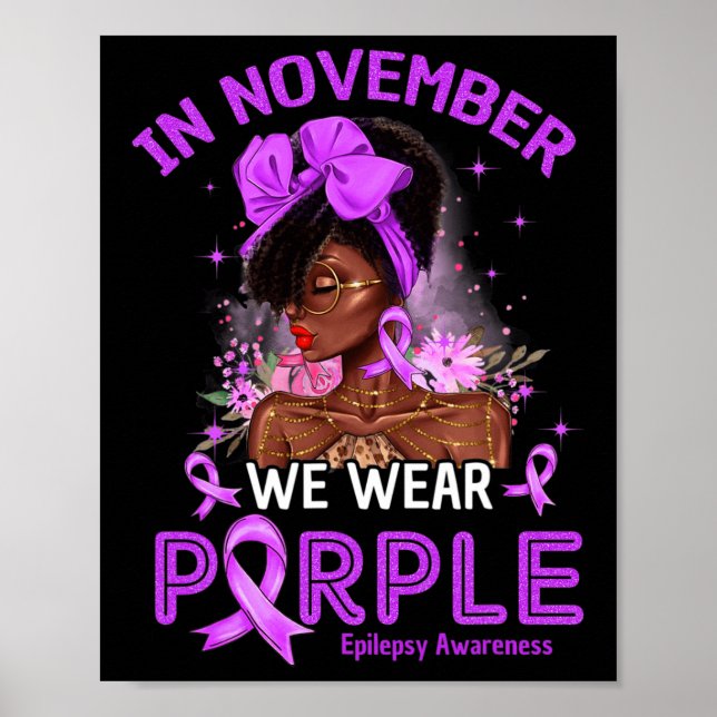 Poster En Novembre Nous Portons Violet Black Femmes Épile (Devant)