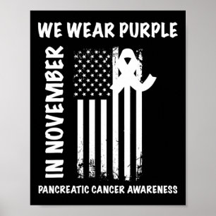 Poster En Novembre Nous Portons Violet Cancer Pancréatiqu
