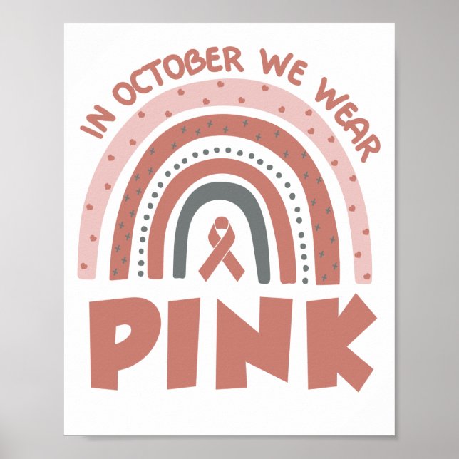 Poster En Octobre Nous Portons La Sensibilisation Au Canc (Devant)